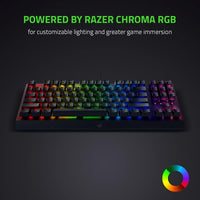 Razer Black Widow V3 Tenkeyless Mechanical Gaming Keyboard Switches - Chroma RGB Lighting - Compact Form Factor - Programmable Macro Functionality - USB Passthrough