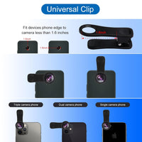 Mocalaca Phone Camera Lens 3 Phone Lens Kit with Refective Mirror, Clip on Fisheye/Macro/Wide Angle Lens Attachment for iPhone 14 13 12 11 Xs X Pro Max Samsung Android Smartphone