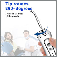 Water Dental Flosser Cordless for Teeth - AFROG 5 Modes Dental Oral Irrigator, Portable and Rechargeable IPX7 Waterproof Powerful Battery Life Water Teeth Cleaner Picks for Home Travel White