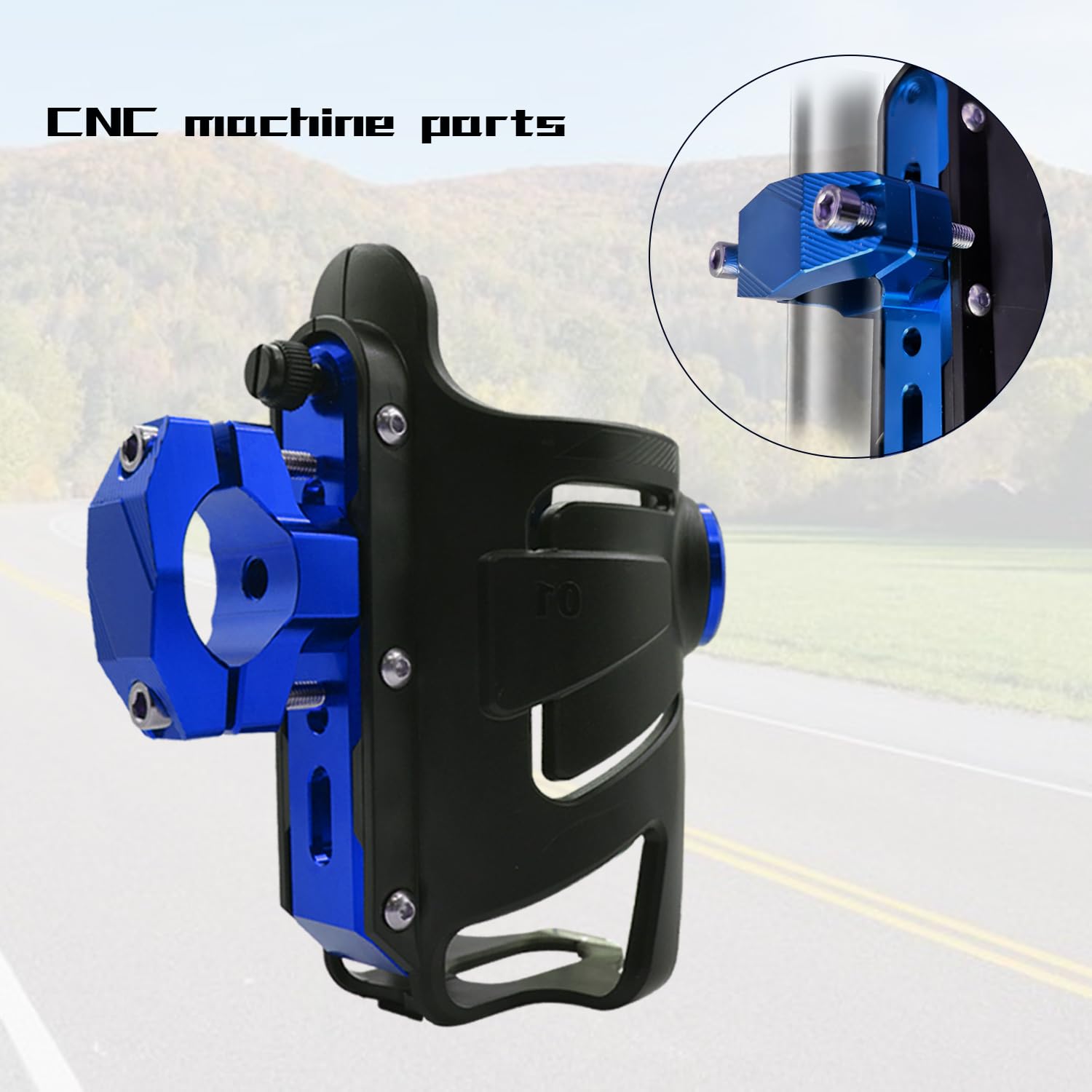 KARSEE Motorcycle Cup Holder Motorcycle Accessorie Metal with Shock Proof Bottle Drink Cup Holder Beverage Bracket Cage(Color : Blue)