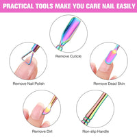 12 Pieces Cuticle Nippers and Ingrown Nail Kit Cuticle Pusher Triangle Nail Polish Remover Nail Cleaner Fork Nail File Lifter Cuticle Peeler Scraper for Fingernail Toenail Manicure