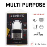 Crystal Vision Anti-Theft Loud 130db Alarm Lock Weather Proof Heavy Duty Multi Purpose (8.5mm)