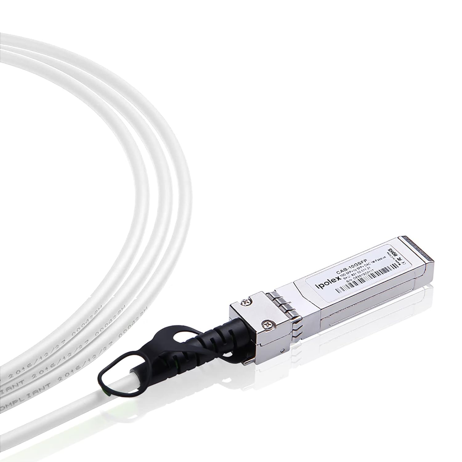 Colored 10G SFP+ Twinax Cable, Direct Attach Copper(DAC) Passive Cable, 0.25m (0.82ft) in White, for Cisco SFP-H10GB-CU0.25M, Meraki, Ubiquit, Mikrotik, Intel, Fortinet, Netgear, D-Link and More