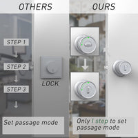Signstek Keyless Entry Door Lock,Door Knob with Keypad and Security Mechanical Key,Smart Door Lock,Upward Facing Buttons,Touchscreen,Easy Installation,Satin Chorme