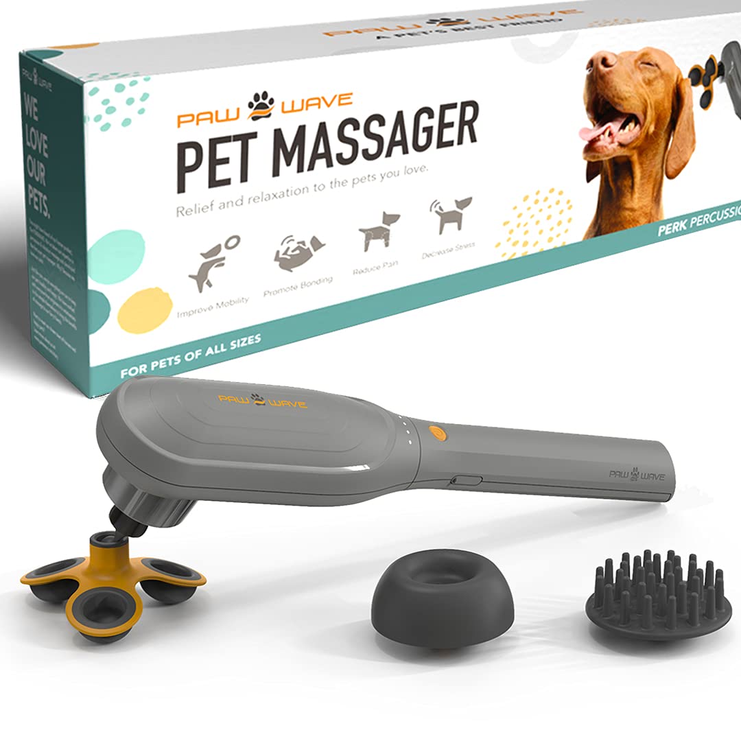 PAW WAVE PERK Percussion Pet Massager for Dogs and Cats Designed to Help Massage Muscle Tightness, Improve Mobility and Recovery