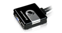 IOGEAR 2-Port Compact USB VGA KVM with Built-in Cables, GCS42UW6