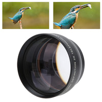 Telephoto Lens, 49MM 2X Magnification HD Telephoto Lens, Aluminum Alloy Teleconverter Lens for 49mm Camera Lens and 62mm Filter