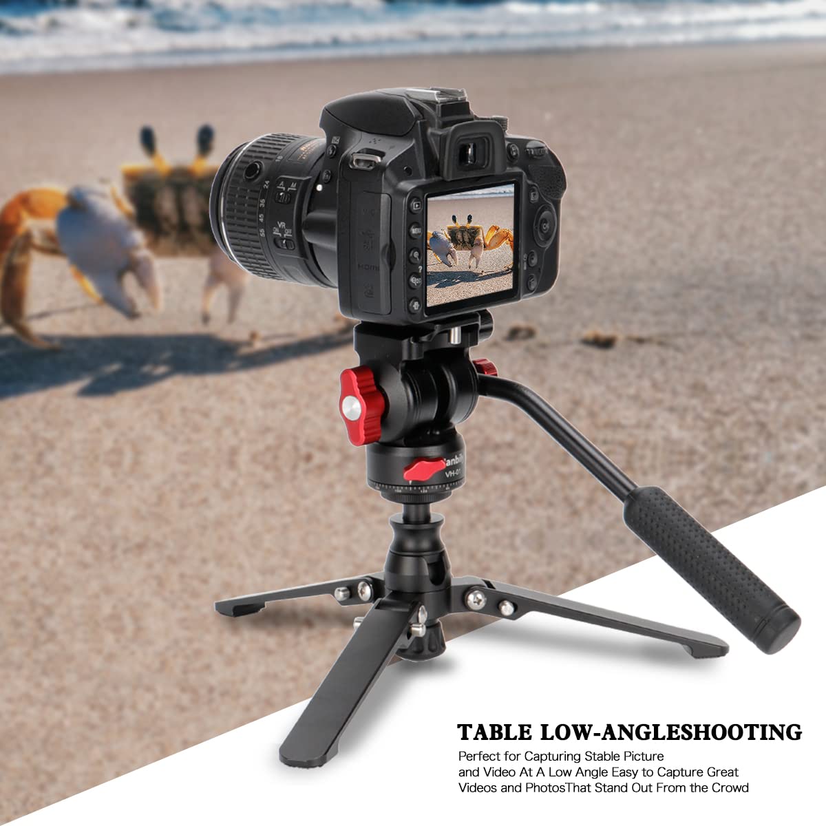 Koolehaoda Desktop Tripod Mini Tripod Universal 3-Foot Monopod Support Base Stand Unipod Support with 3/8" Screw for Monopods Ballhead DSLR Camera. Max Load 30kg / 66lbs