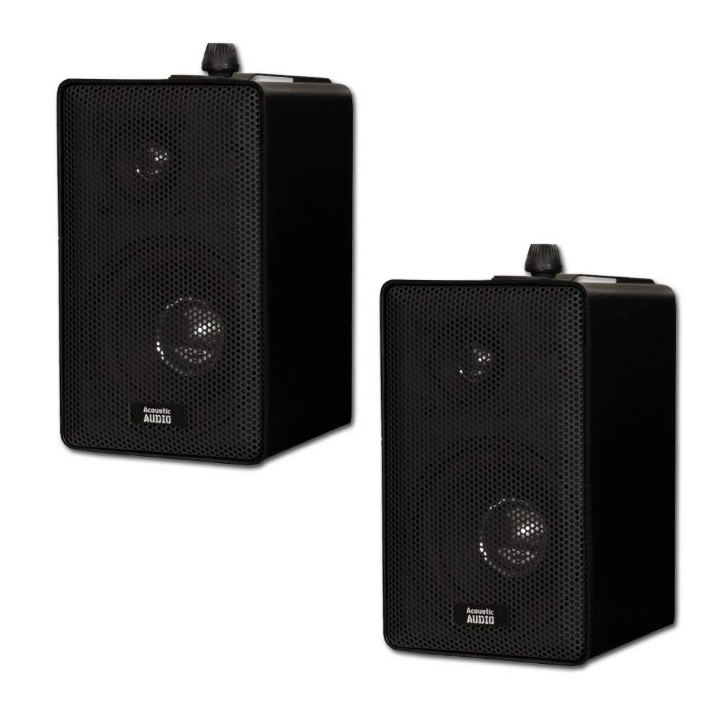 Acoustic Audio 251B Indoor/Outdoor Speakers (Black, 2)