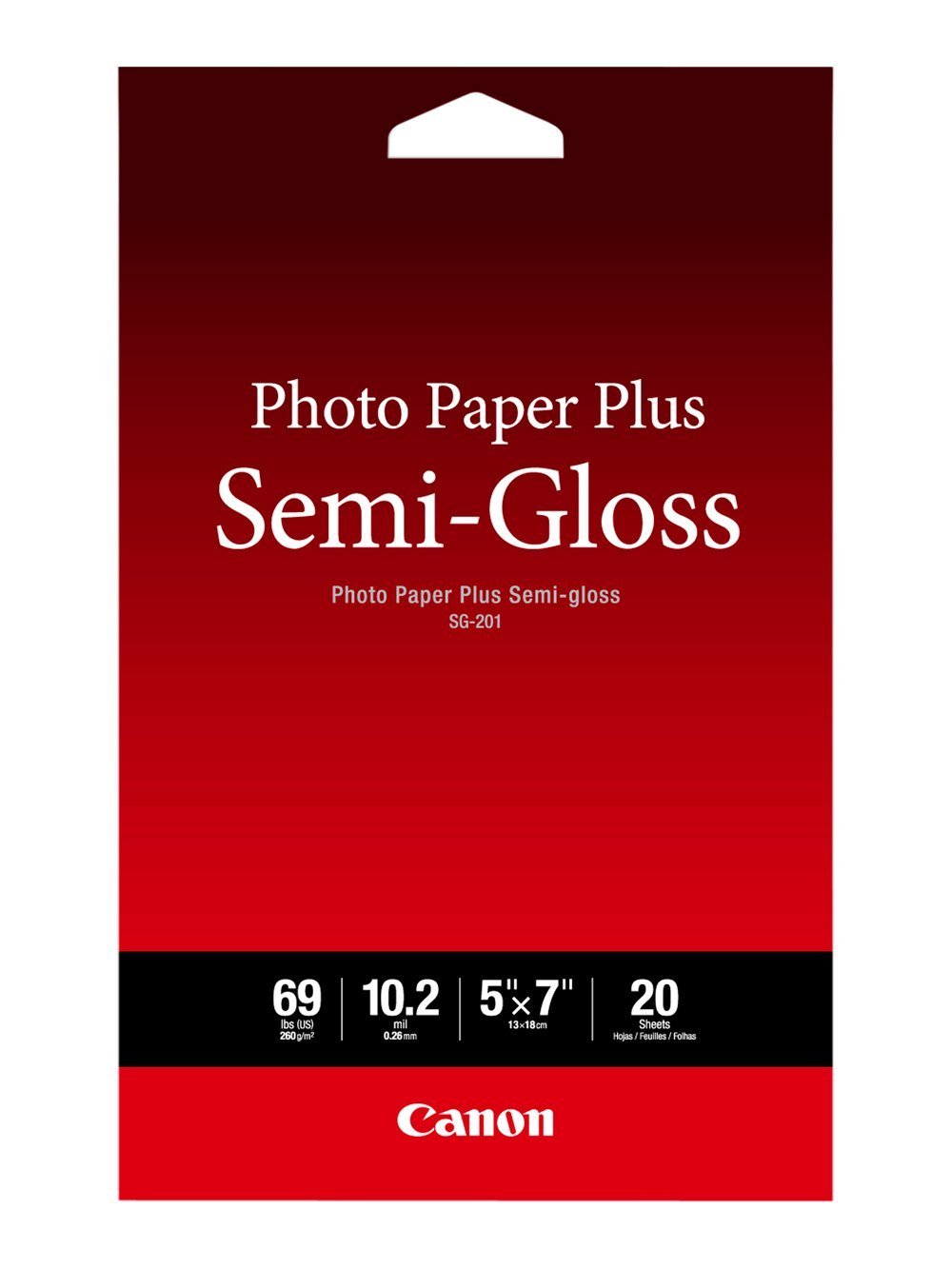 Canon Photo Paper Plus Semi-Gloss 5" x 7" (20 Sheets) (SG-201 5X7)