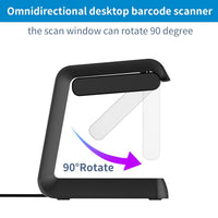 Symcode 2D QR Hands-Free Barcode Scanner Omnidirectional Automatic Sensing Scanning USB Connection Desktop Barcode Reader, Wired Bar Code Reader Screen Scanningfor POS PC Airport, Supermarket