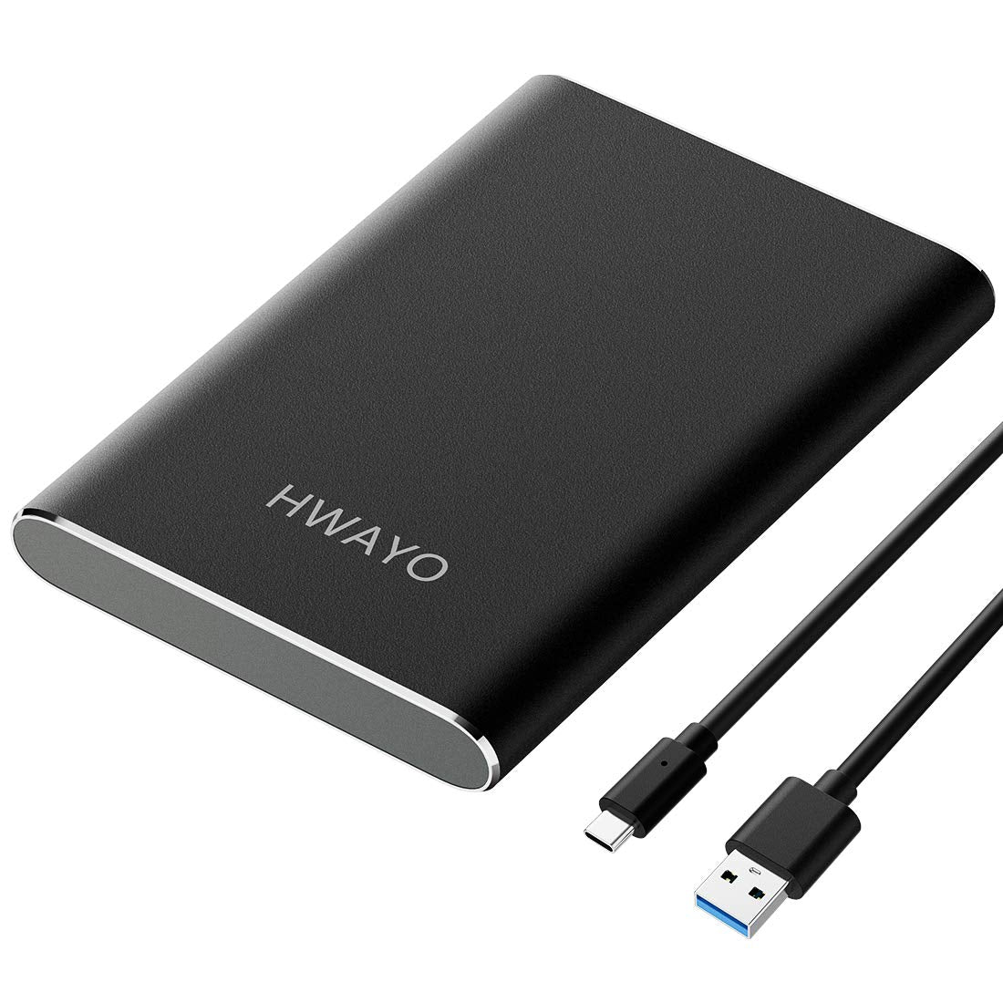 HWAYO 120GB Portable External Hard Drive, USB3.1 Gen 1 Type C Ultra Slim 2.5'' HDD Storage Compatible for PC, Desktop, Laptop, Mac, Xbox One (Black)