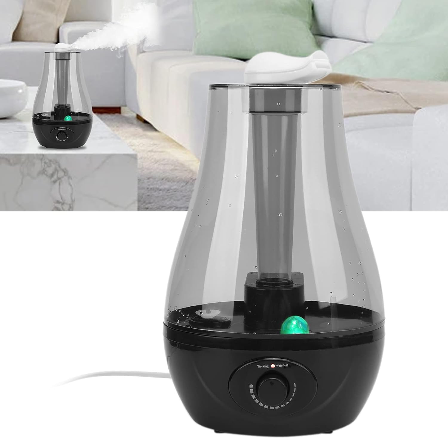 110-220v Air Humidifier Diffuser Mini Double Spray Ultrasonic Atomizer with Night Light for Home Yoga Office Bedroom Pet House(US Plug)