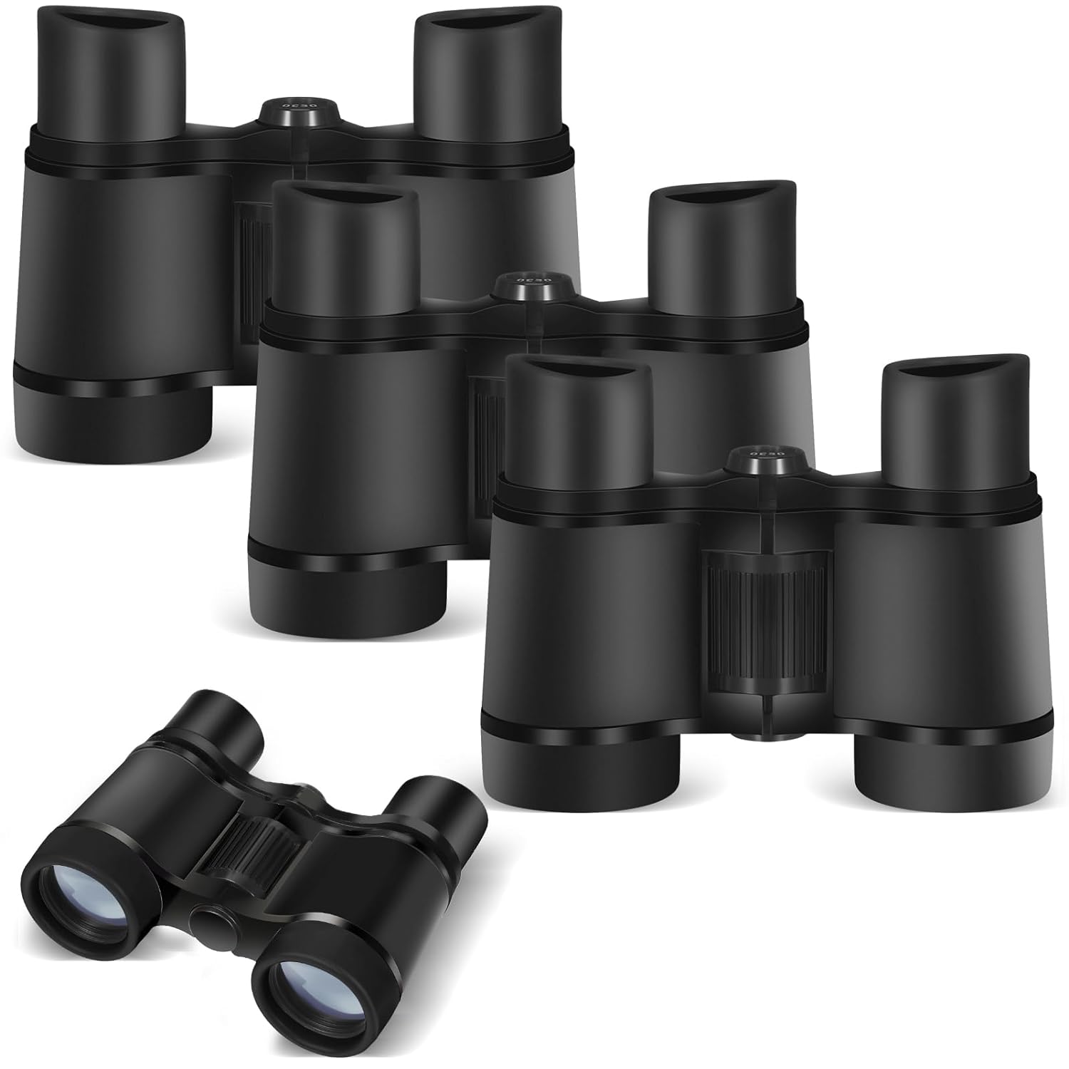 Halloscume 3 Pcs Kids Binoculars Shock Proof Mini Binoculars Gifts for Age 6-12 Years Old Boys Girls Bird Watching Educational Learning Camping Hiking Birthday Presents(Black)