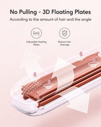 wavytalk Salon Flat Iron Hair Straightener, Negative Ion Flat Iron With Titanium Plates Get Frizz-Free Hair, Dual Voltage Flat Iron For Hair With Auto Shut-Off (Rose Gold)