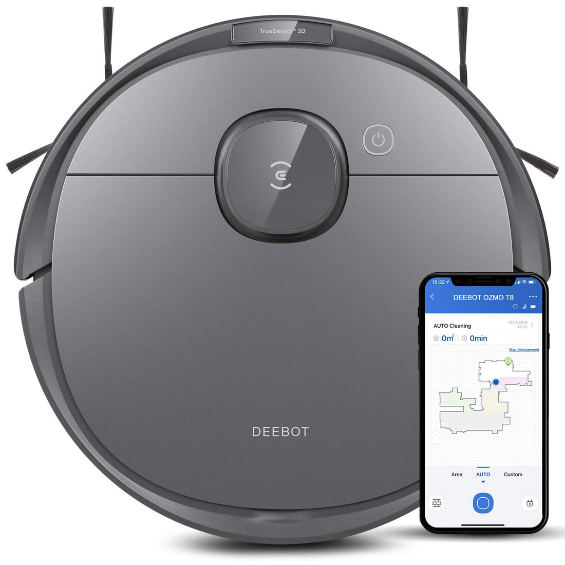 ECOVACS DEEBOT U2 PRO 2-in-1 Robotic Vacuum Cleaner with Mopping, Strong Suction, Smart App Enabled, Google Assistant & Alexa (DEEBOT)