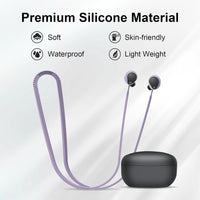 Anti-Lost Strap for Sony WF-1000XM5, Soft Silicone Sports Lanyard Compatible with Sony WF-1000XM5 Earbuds, Anti-Slip Headphones Lanyard Accessories for Sony XM5 Headphones Neck Rope Cord (Purple)