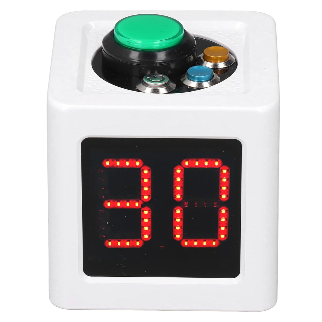 Countdown Stopwatch, Cube Timer 1.4in HD Display Adjustable Brightness with Alarm for Private Poker (White)