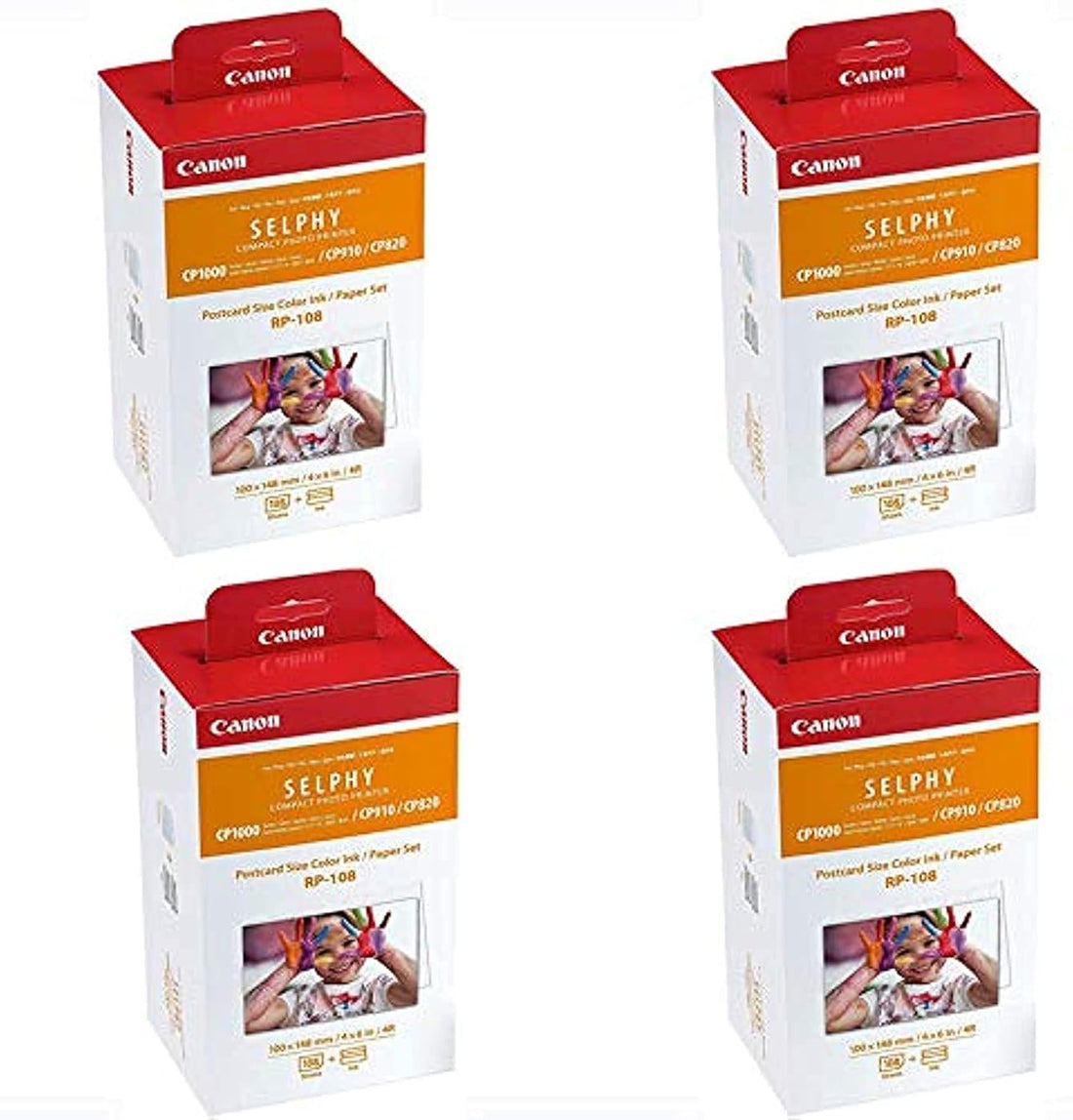 Canon 4 x RP-108 4x6 Paper/Ink, 108 Sheets for SELPHY CP820 CP910,CP1200 CP1300