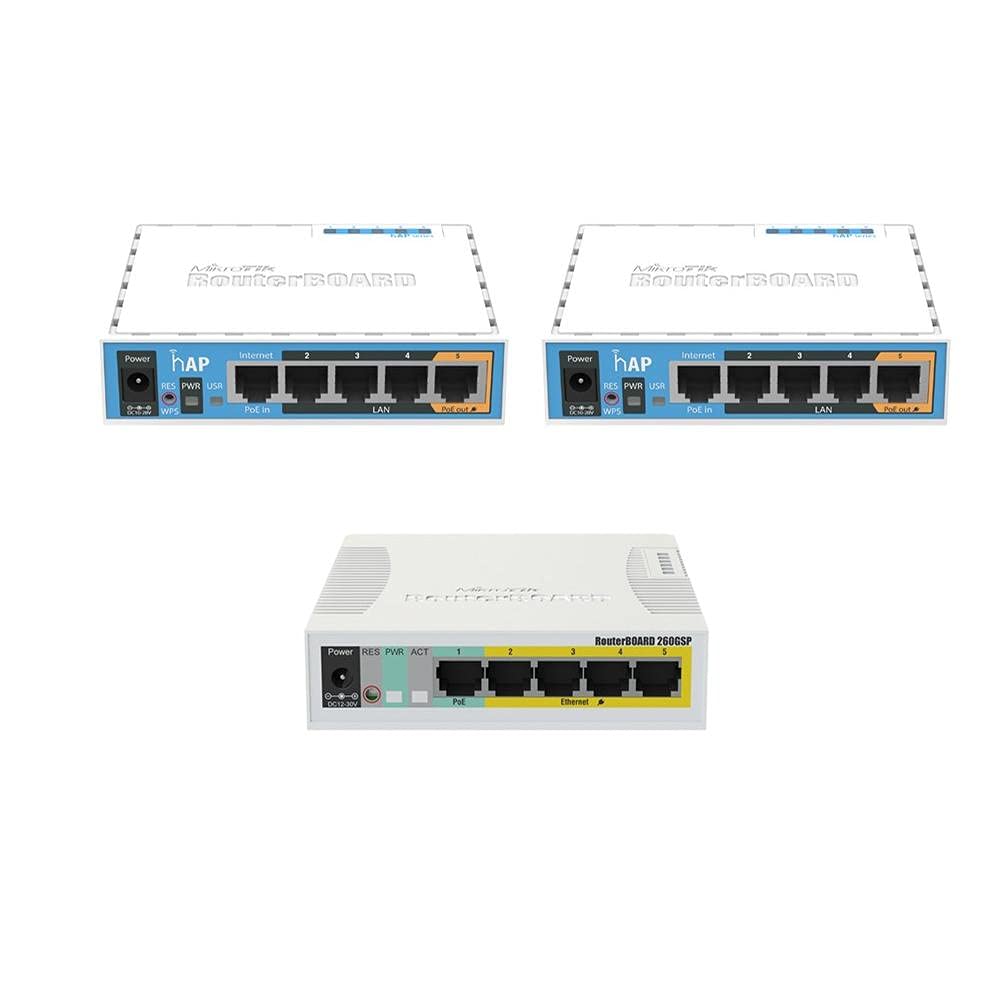 Mikrotik RB260GSP switch 5 Gigabit ports + hAP ac lite AP 802.11ac (2-UNITS)