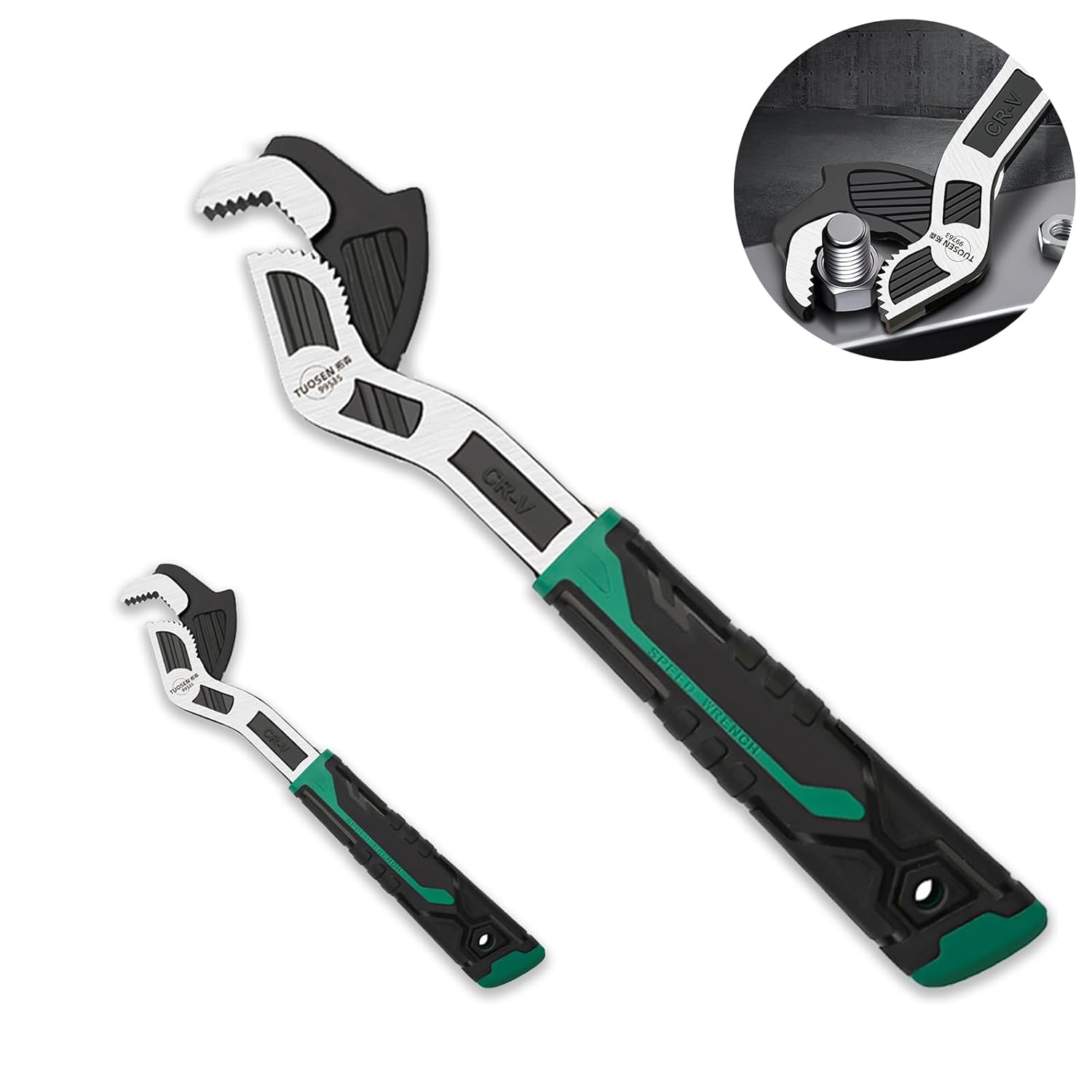 groword 2Pcs Adjustable Wrench, Auto Size Adjusting Wrench,0.6"-1.38"(15-35MM) Self-Adjusting Quick Wrench,Multi-Size Spring Adjustable Wrench,Auto Size Rapid Wrench for Car,Bicycle,Plumbing Repairs