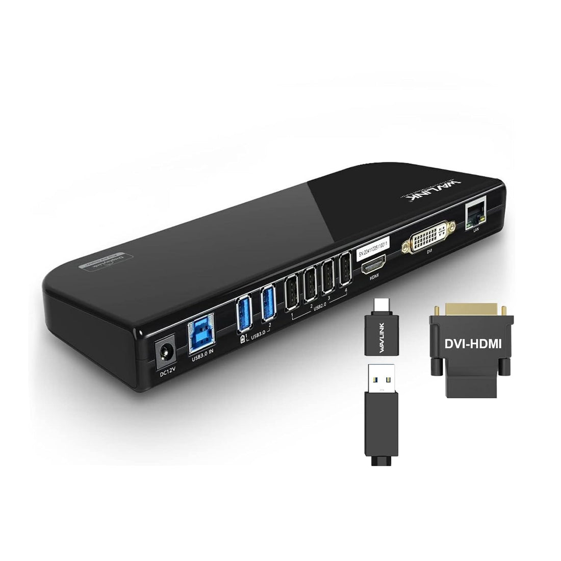 WAVLINK USB 3.0 Universal Laptop Docking Station Dual Video Outputs Support HDMI/DVI/VGA (6 USB Ports,Gigabit Ethernet,Audio)
