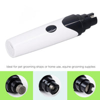 Dog Nail Grinder, Electric Pet Dog Nail Trimmer Quiet Dog Nail Clipper Rechargeable Pet Nail Clippers for Cats Dogs, White