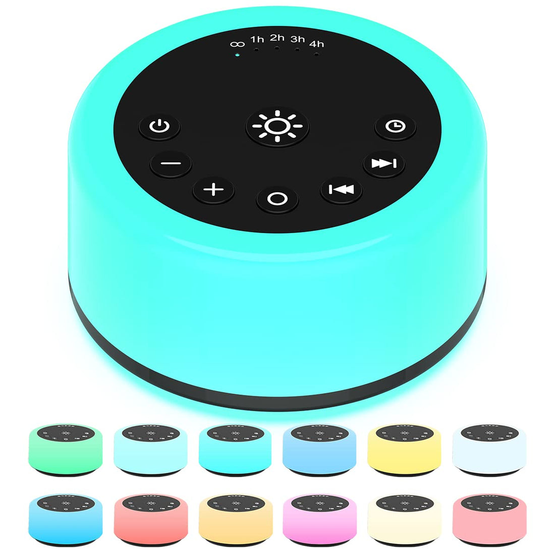 ColourNoise Sound Machine with 12 Colors White Noise Machine 30 Soothing Sounds for Home Travel and Office