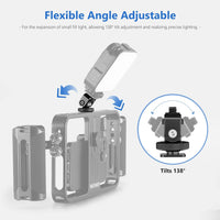 NEEWER 1/4" Mini Cold Shoe Mount Adapter Compatible with SmallRig Camera Phone Cage Rig, LED Video Light, Vlog Accessories, Mount Head Supports 138° Tilt Adjustment, Aluminum Alloy Structure, ST37