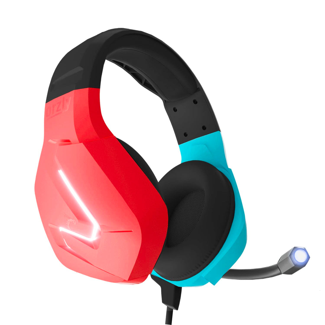 Orzly Gaming Headset with Mic Compatible with Nintendo Switch Joycon Colour Match & Added Features Gaming Consoles PC Xbox ps4 ps5 MacBook.Led Light,Microphone & Remote -Hornet RXH-20 Tanami Edition