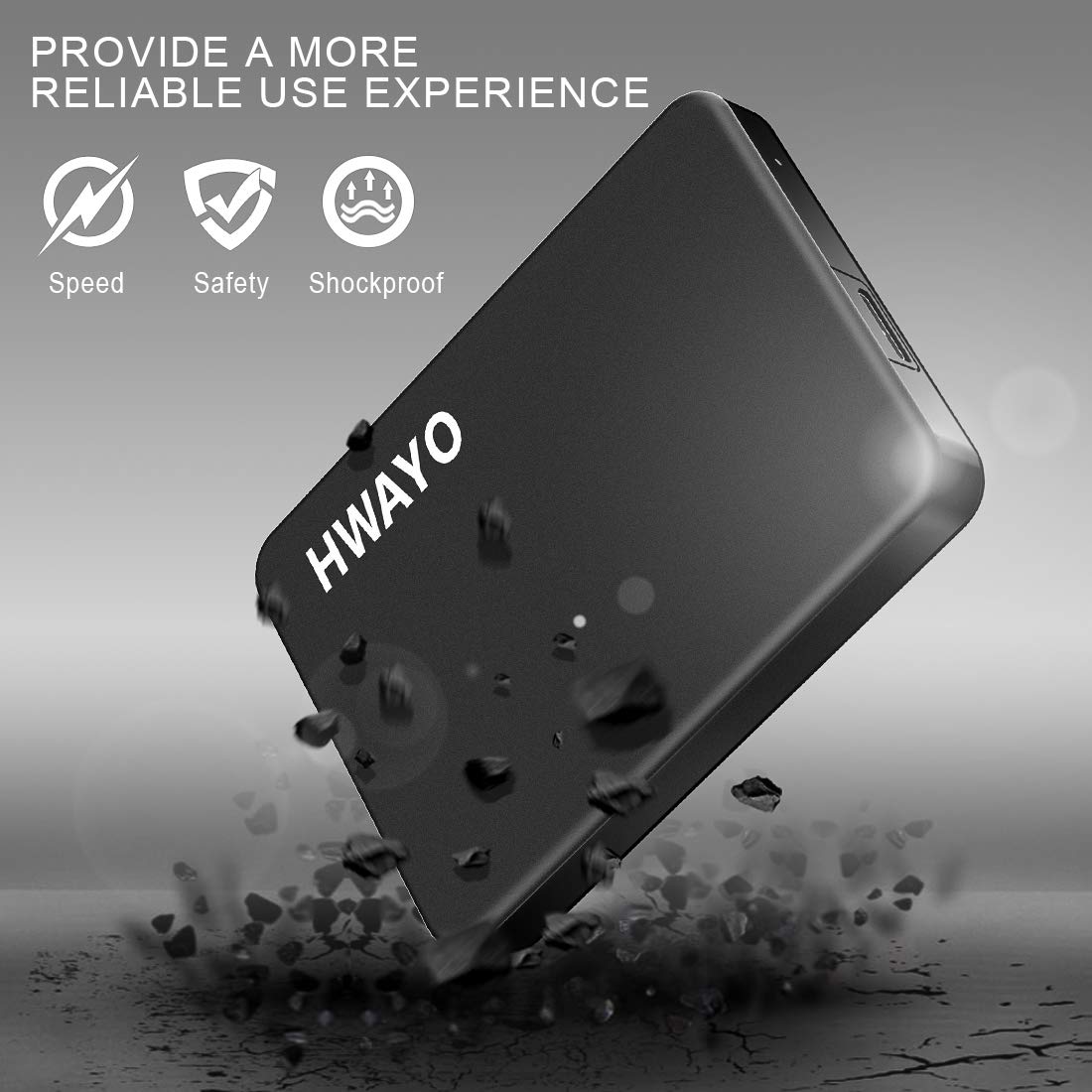 HWAYO 120GB Portable External Hard Drive Ultra Slim 2.5'' USB 3.0 HDD Storage for PC, Desktop, Laptop, MacBook, Chromebook
