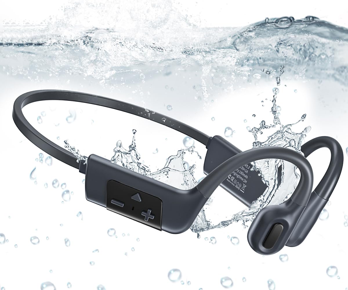BEARTAIN Swimming Headphones Bone Conduction Headphones IP68 Waterproof Wireless Headset Bluetooth 5.3 Open Ear Sports Earphones