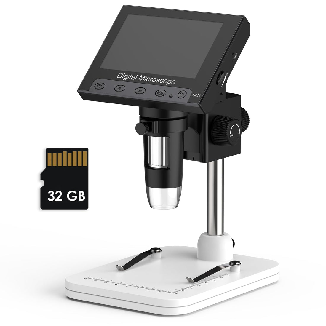 GIMYUAN LCD Digital Microscope with Stand (4.3'' Screen)