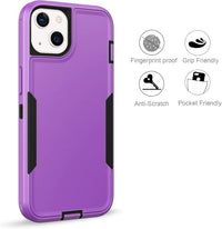 BENTOBEN iPhone 13 Case, Heavy Duty 2 in 1 Full Body Rugged Shockproof Protection Hybrid Hard PC Bumper Drop Protective Girls Women Boy Men Covers for iPhone 13 6.1 inch 2021, Purple/Black