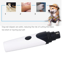 Dog Nail Grinder, Electric Pet Dog Nail Trimmer Quiet Dog Nail Clipper Rechargeable Pet Nail Clippers for Cats Dogs, White