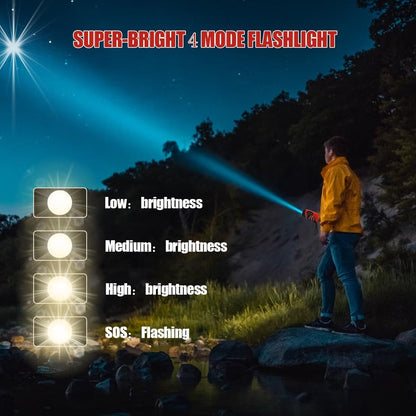 Emergency Radio: 6000mAh Hand Crank Solar Powered Radio – Back View