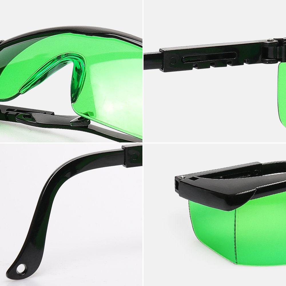 Green Laser Enhancing GlassesHuepar GL01G Adjustable Eye Protection Safety Enhancement Glasses for Green Laser Level Alignment, Cross & Multi Lines