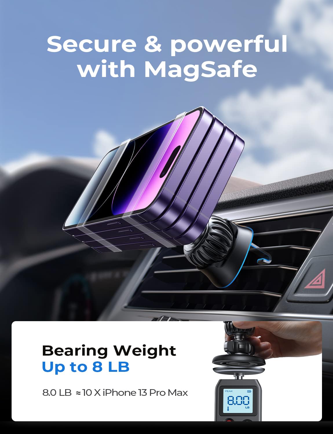 Compatible for MagSafe Car Mount LISEN iPhone Car Mount