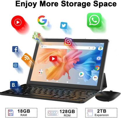 Android 15 Tablet: 10 inch 2 in 1 Tablets with Keyboard – Close-up Detail