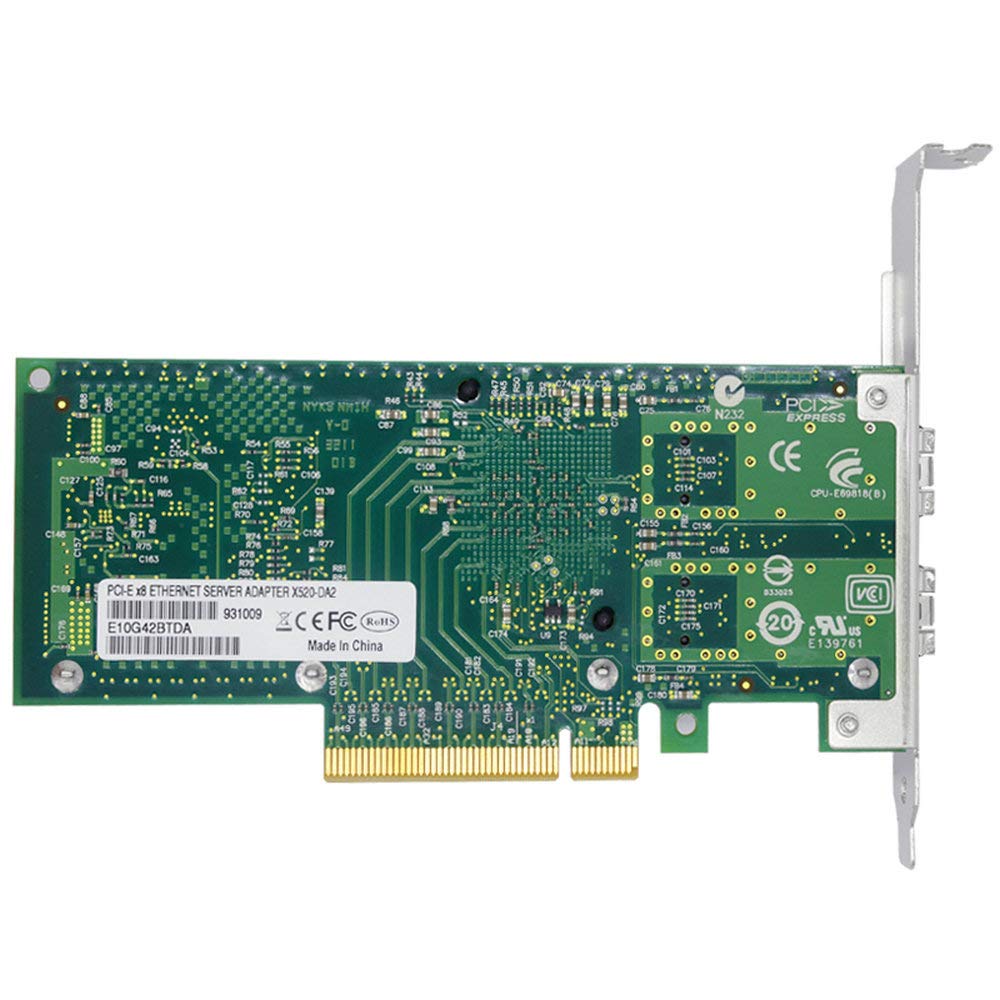 Jeirdus with Intel 82599 Chipset X520-DA2 10G PCI-E X8 Ethernet Server Adapter NIC with 2 SFP+ LR Module