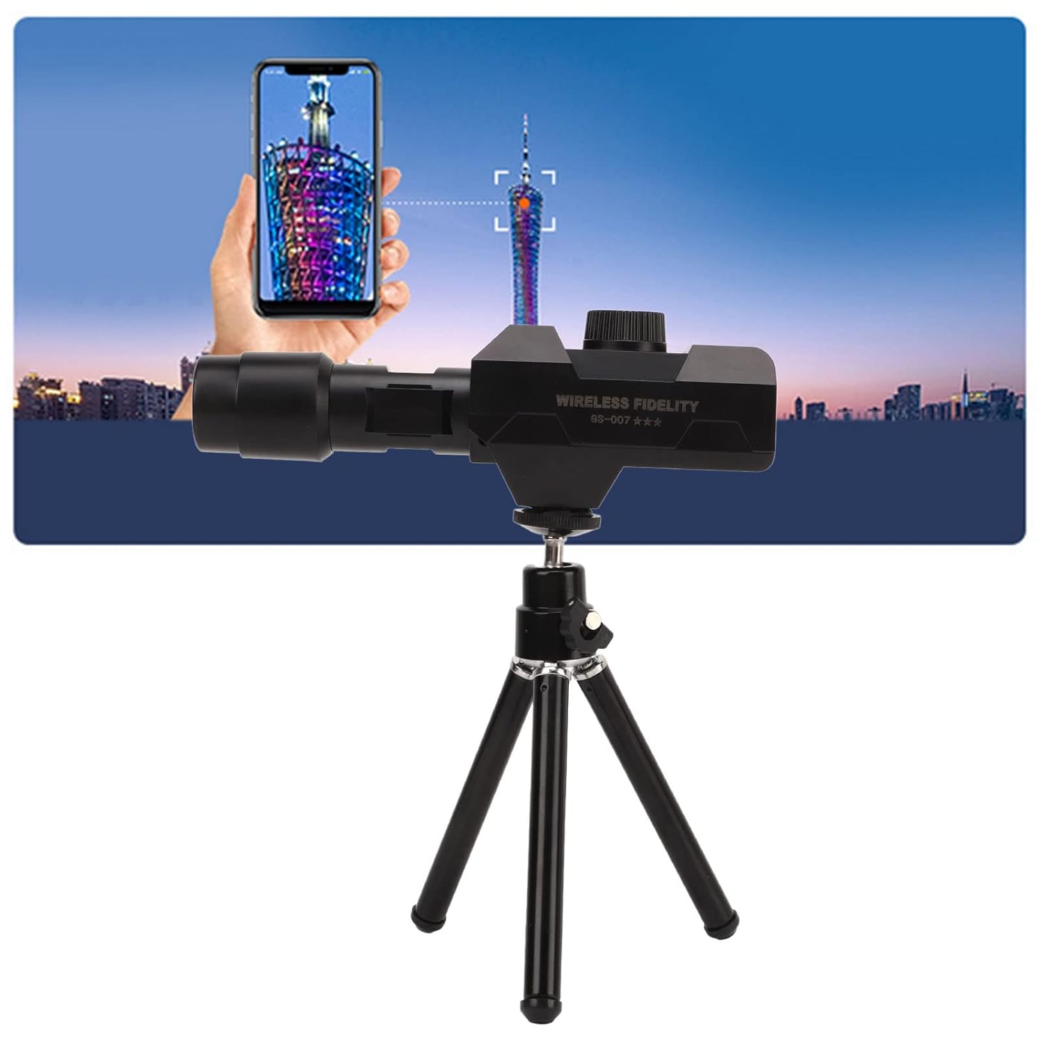GOWENIC WiFi Digital Telescope WiFi Telescope Adult Zoom 70X 1920x1080 Monocular Camera Monitor with Tripod 1/4 Screw Joints for Bird Watching