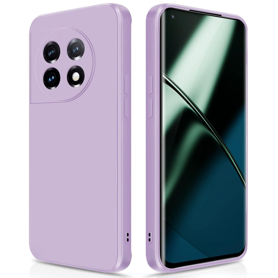 GiiYoon Silicone Case Compatible with OnePlus 11, Full Body Silky Soft Touch Phone Case with Camera Protection, Shockproof Cover with Microfiber Lining, Purple