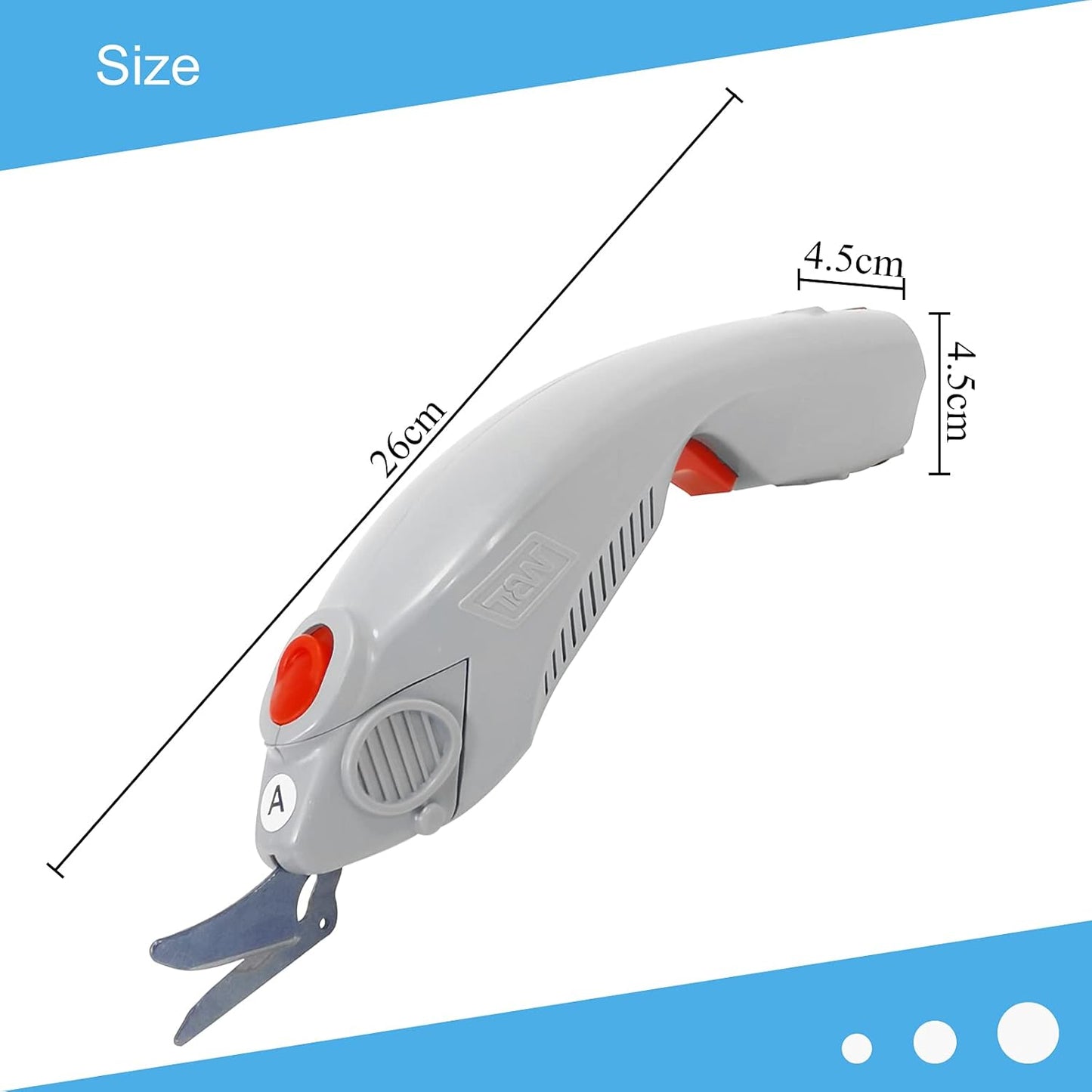 WBT-1 Electric Scissors for Cutting Fabric Cordless – Side View