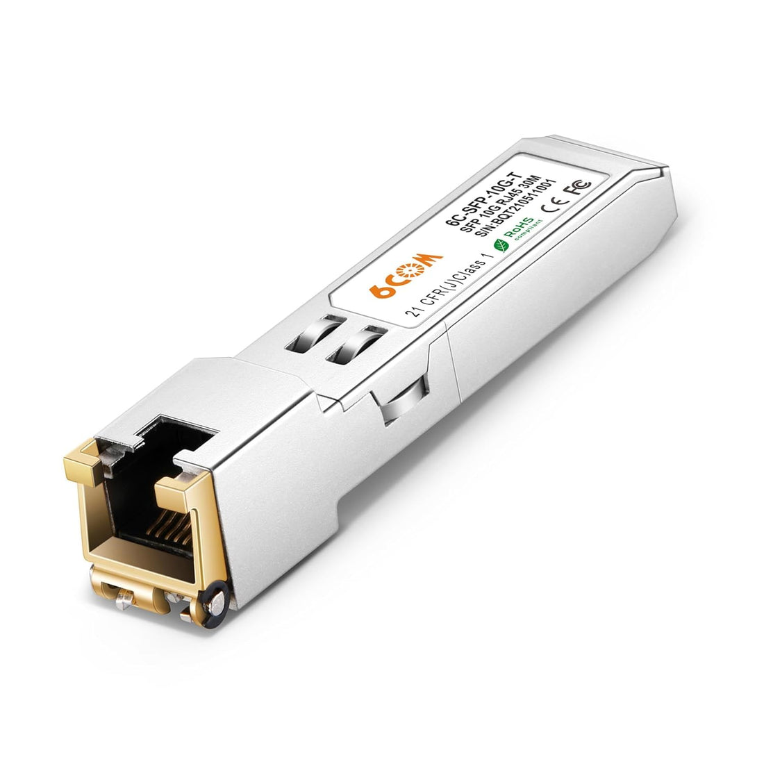 6COM SFP+ to RJ45 Copper Module 10GBase-T Transceiver for Cisco SFP-10G-T-S, Ubiquiti, D-Link, Supermicro, Netgear, Mikrotik, up to 30m