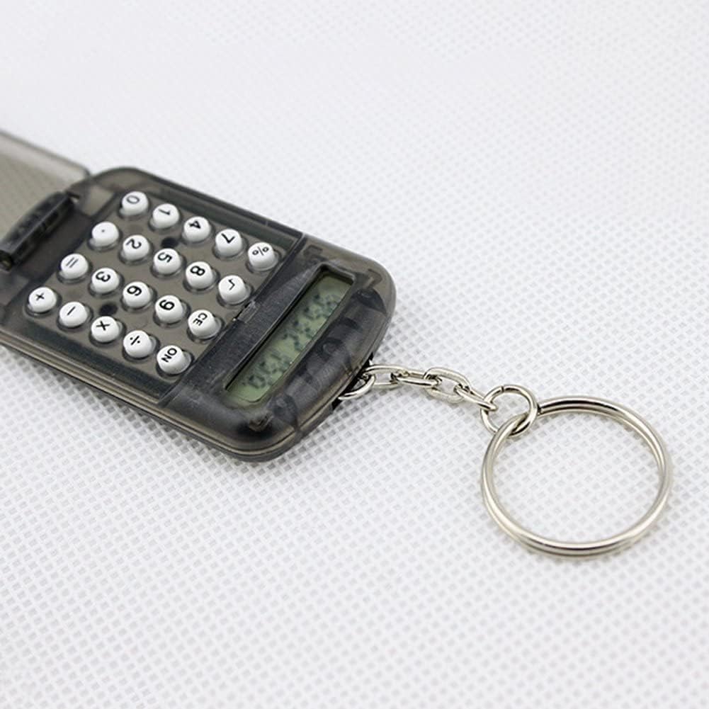Purple 8Digits Pocket Mini Electronic Calculator Keychain Key Ring for Home School Office Supply,Calculators