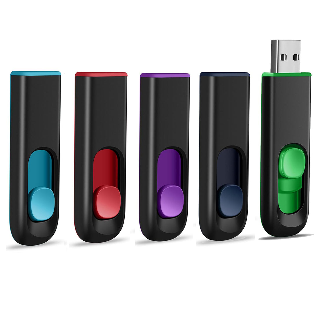 MAKACTUA 5 Pack 64GB USB Flash Drive, USB 2.0 Memory Stick Thumb Drive Pen Drives Jump Drive for Data Storage Multiple Color