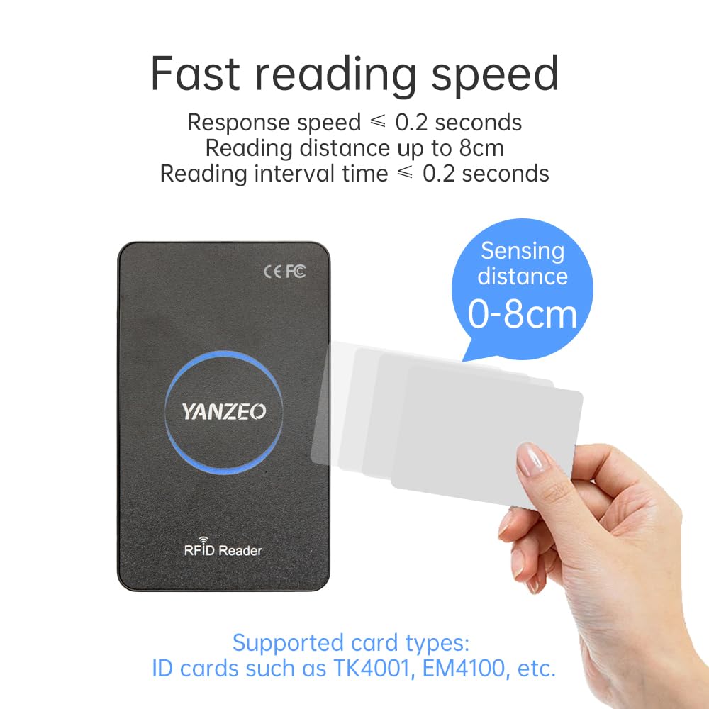 YANZEO SR380 Smart USB RFID ID Card Reader 125 Khz Proximity Sensor Smart Card Reader with USB Cable