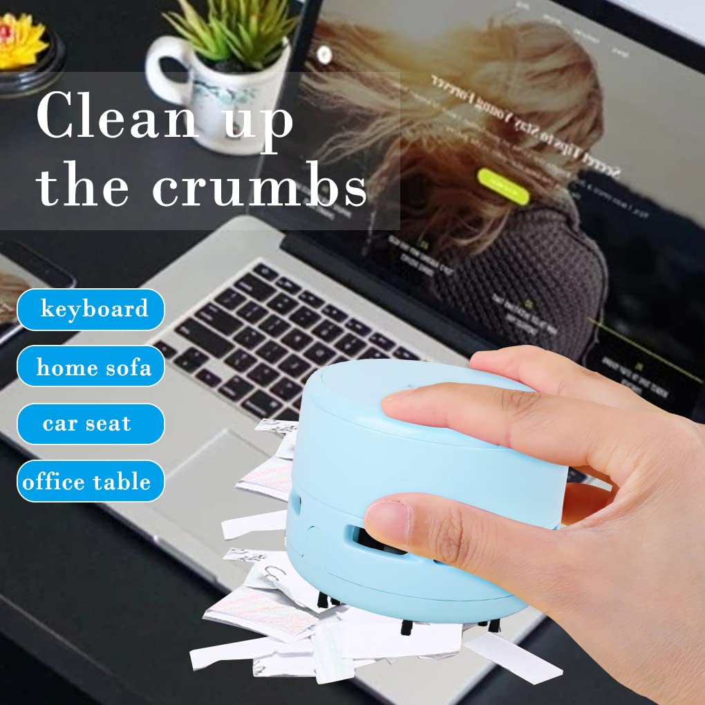 FineInno Mini Crumb Vacuum Cleaner Portable Desktop Sweeper Handheld Cordless Multifunction Cleaning for Home,Office,Cars,Pet Hairs (no Battery Included)