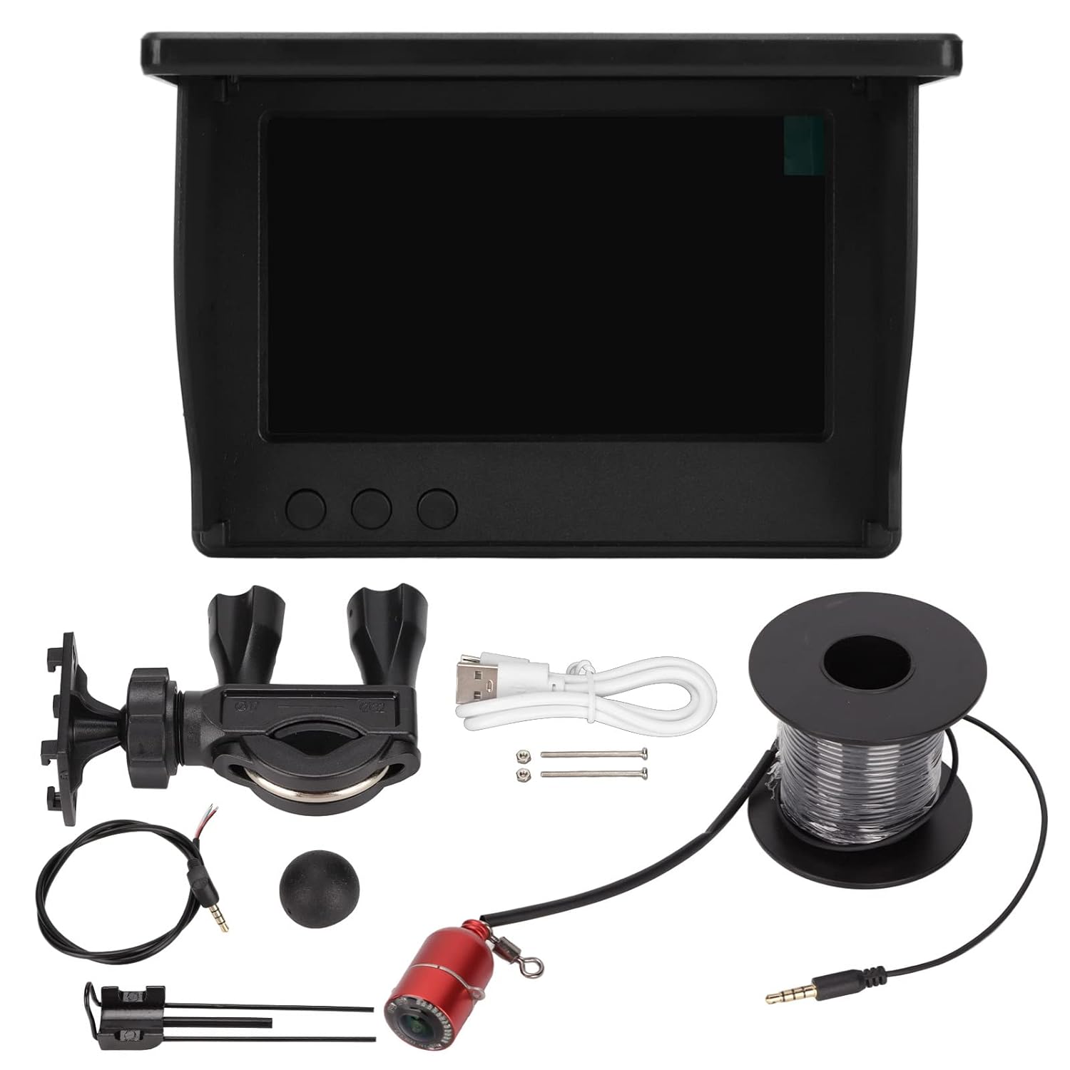 IP67 Waterproof 1000TVL Fish Finder, 4.3in LCD Monitor Underwater Fishing Camera Kit, Portable Fish Depth Finder for Sea Ice Lake Boat Fishing