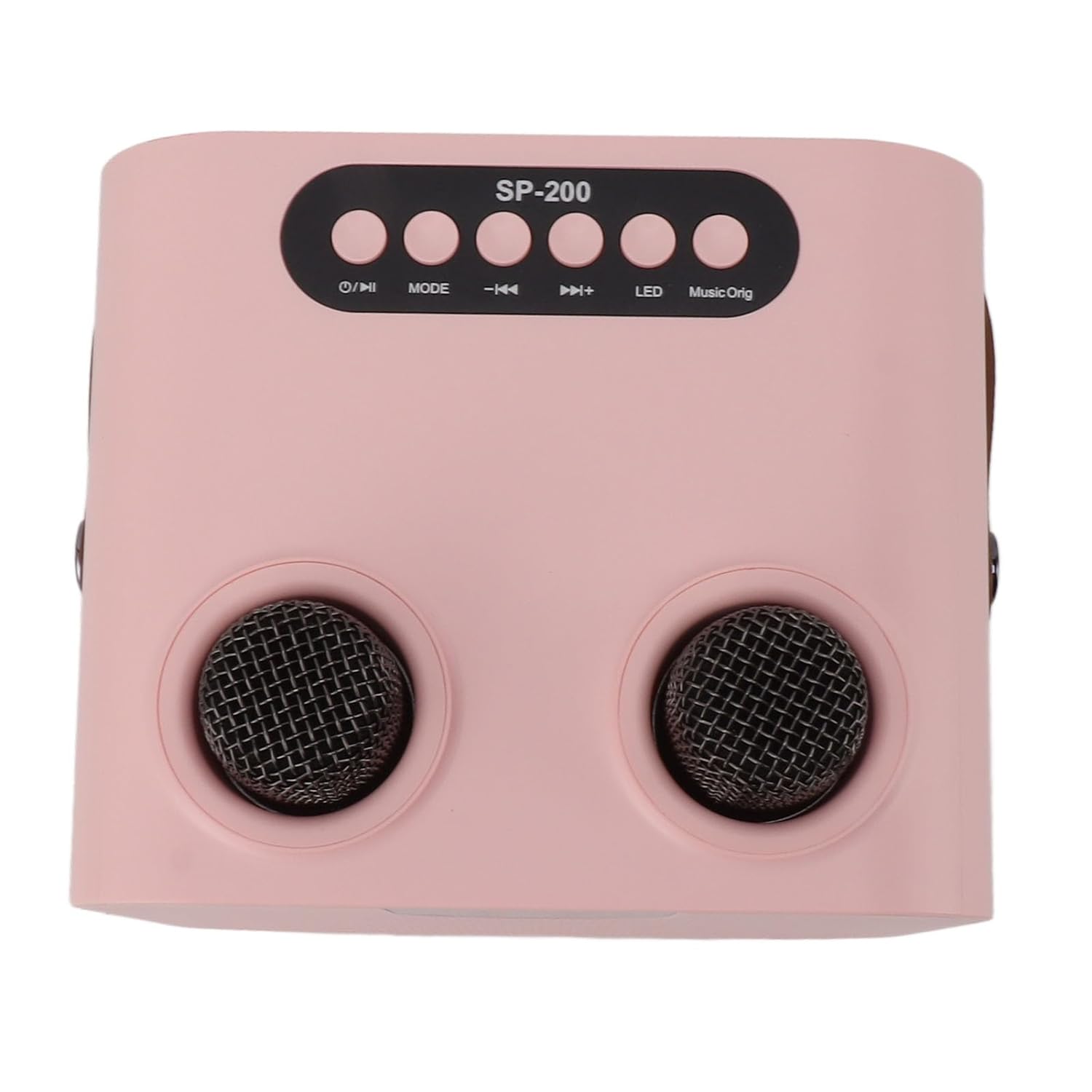 LJCM Mini Karaoke Machine, EQ Adjustment Change Voice 15W Mini Karaoke Machine Portable for Picnics for Family Gatherings (Pink)